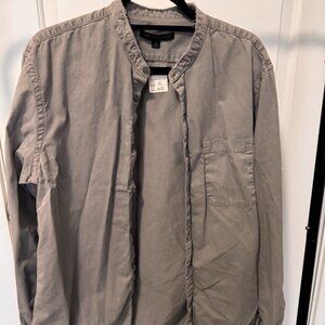 John Varvatos Collarless Shirt Jacket - light gray